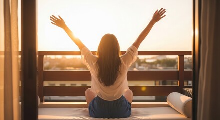 Empowered woman celebrating womens day with freedom and joy