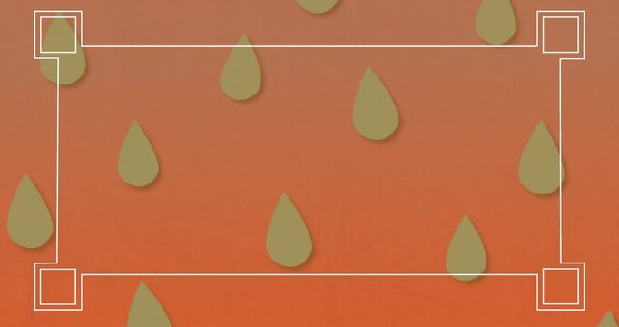 Animation of green pattern moving on seamless loop on orange background