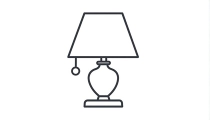 Elegant table lamp illustration for interior design projects.