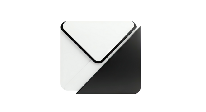 Minimalist Black and White Envelope Icon - Powered by Adobe