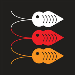 Minimalist Abstract Insect and Shrimp Logo Design Set