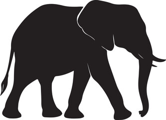 Fototapeta premium Elephant Silhouette Vector Illustration – Walking African Wildlife