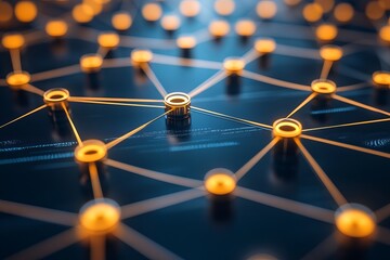 Intricate Network of Digital Nodes and Data Streams Forming a Global Financial Technology Landscape