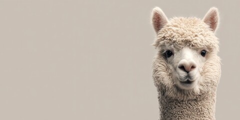 Naklejka premium alpaca positioned bottom right, left copy space