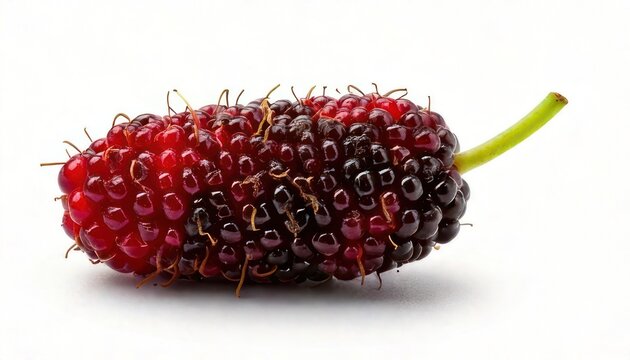 Fresh Mulberry Fruit on White Background.