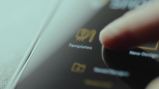 Templates icon on the smartphone screen