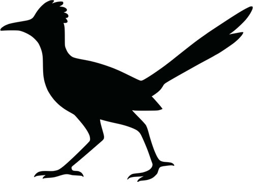 Road runner bird animal silhouette vector graphic 