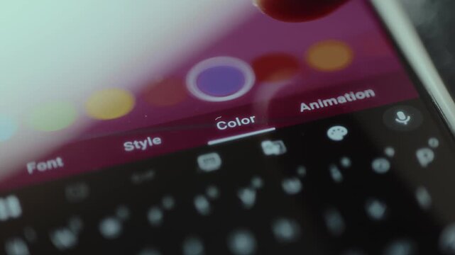 Picking a color for text appearance within a creative application