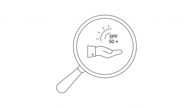 Sun Protection Concept - Magnifying Glass Focuses on SPF 50.
