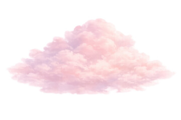 Fototapeta premium Fluffy pink cloud creating a dreamy pastel sky impression, isolated with transparent background