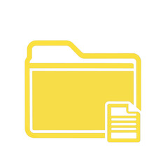 Yellow folder UI icon with document symbol.