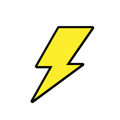 Yellow Lightning Bolt Vector Icon