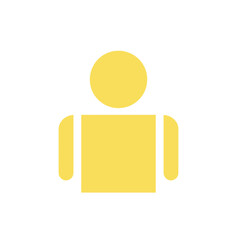 Yellow person icon with arms outstretched.