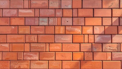 Obraz premium Detailed brick wall texture with varied red and orange hues.