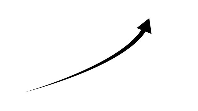 Business growth arrow and graph chart animation. Up arrow animation animated thin arrow set with arrowheads and alpha channel.on a white background,4k video animation.