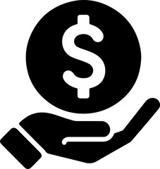 Silhouette Of Person Holding Dollar Symbol Money Wealth Concept