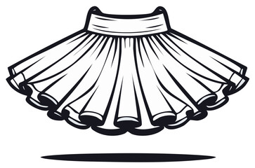 Elegant Black and White Ballet Tutu Illustration