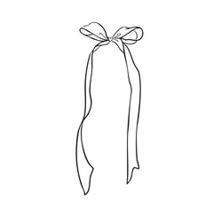 Hand drawn thin bow line art