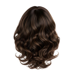 Naklejka premium Brown curly hair isolated on transparent background