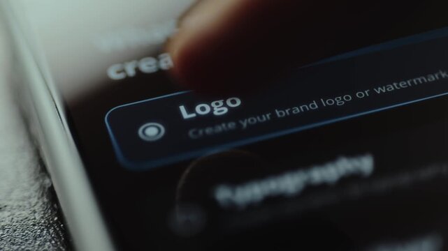 User selects the option to create a brand logo within an application interface