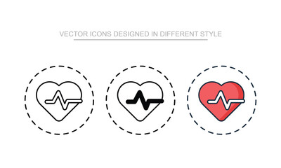 Heart Beat vector design in modern and trendy style icon