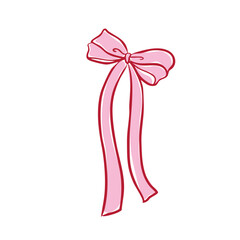 Simple Pink Bow Illustration