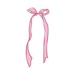 Hand drawn valrntine ribbon boww clip art