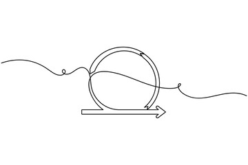 Obraz premium Fast data agility sprint icon continuous one line drawing on white background highlighting speed and rapid insight generation in business environments symbol outline vector illustration