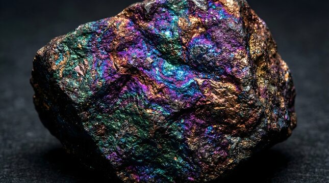 Peacock Ore Bornite Mineral Specimen Macro Showcasing