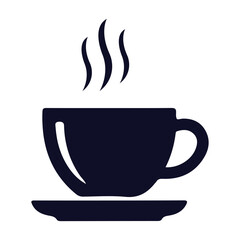 Hot Coffee Cup Icon Cafe Beverage Symbol & Restaurant Menu Graphic