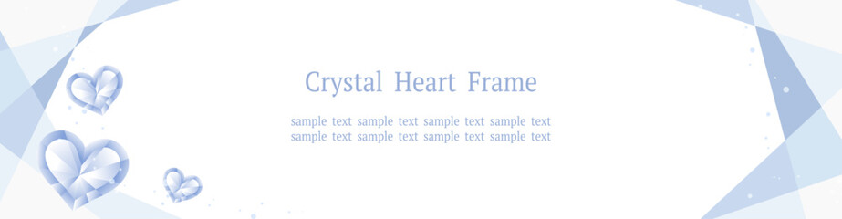 クリスタルハート装飾フレーム ブルーグレー 白ベース Webバナー用