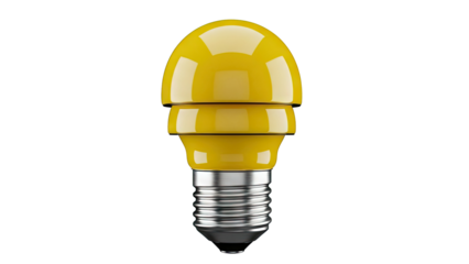 Yellow Light Bulb with Silver Base