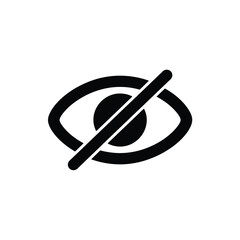 A black eye symbol with a diagonal line indicating prohibition or blocking