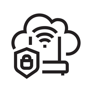 port forwarding setup black line icon. Vector isolated element.