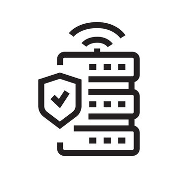 reverse proxy setup black line icon. Vector isolated element.