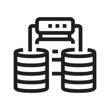 raid setup black line icon. Vector isolated element.