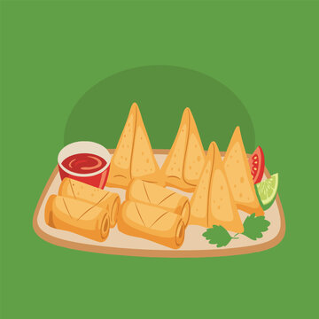 vector illustration of an risol