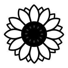 Stylized flower vector icon with petals and center details.