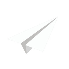 White Paper Airplane 3D Icon.
