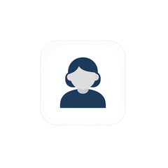 Woman wearing headphones app icon.