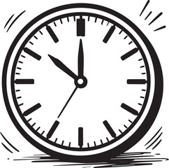 A simple sketch of a clock face displays the time. The image conveys the concepts of time, schedule, and deadline.