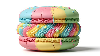 Modern Korean-style macaron with thick creamy filling