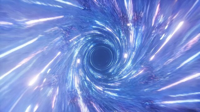 Abstract swirling vortex of light and energy. Represents concepts of time travel, space exploration, and digital transformation