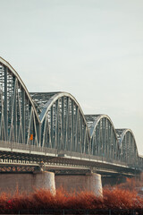Obraz premium Elements of an iron road bridge in the city of Torun, Poland