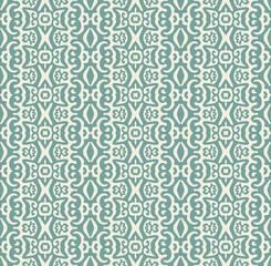 Fototapeta premium Teal Ornamental Seamless Pattern Background Illustration in Vintage Baroque Style, Surface Pattern for Fabric and Wallpaper