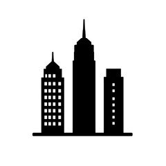 Obraz premium Line Icon of Modern City Skyscrapers.