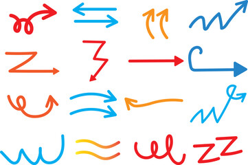 Minimalist hand-drawn icons. Unique sketchy doodle symbol set. Creative hand-crafted interface design elements. Vector artistic line art collection.