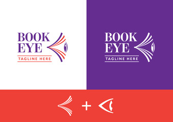 Fototapeta premium Book Eye Logo Innovative Visual Identity for Reading and Vision Services