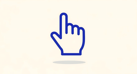 Fototapeta premium Blue Hand Drawn Pointer Icon on Light Background