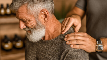 Professional treatment session focusing on shoulder pain management and therapy